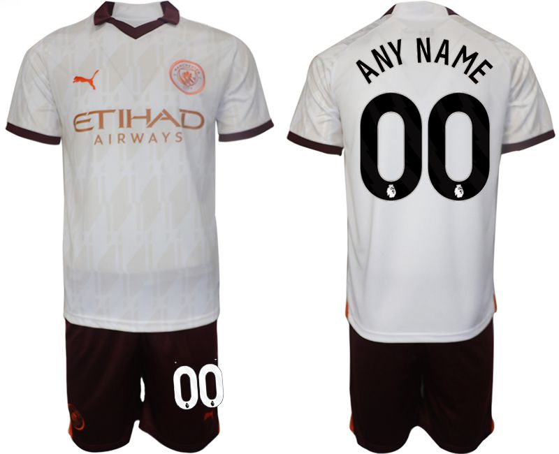 Men 2023-2024 Club Manchester City away white customized Soccer Jersey->->Custom Jersey